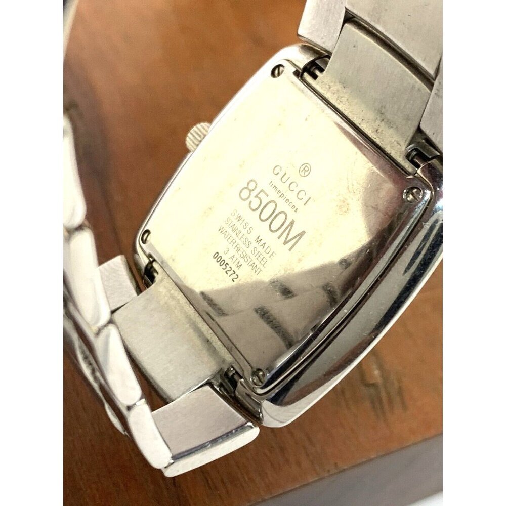 GUCCI Unisex Watch 8500M Swiss Quartz Gray Dial Silver Stainless Steel 34mm - Picture 7 of 14